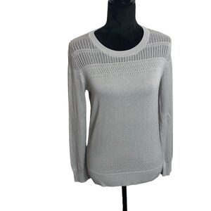 Banana‎ Republic ladies sweater beige/tan size medium round collar polyester